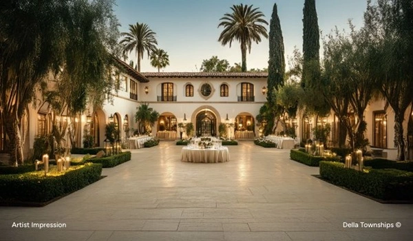 Beautiful themed wedding setup at Krisala Della Racecourse Township with elegant decor and vibrant colors